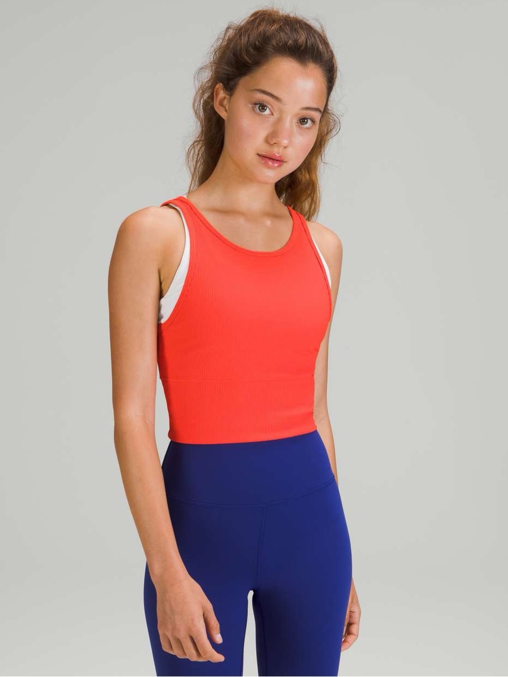 Lululemon Power Pivot Reversible Tank Top *Rib, Autumn Red / Orange – Size S / M